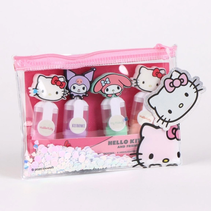 astuccio con evidenziatori fluorescenti - hello kitty