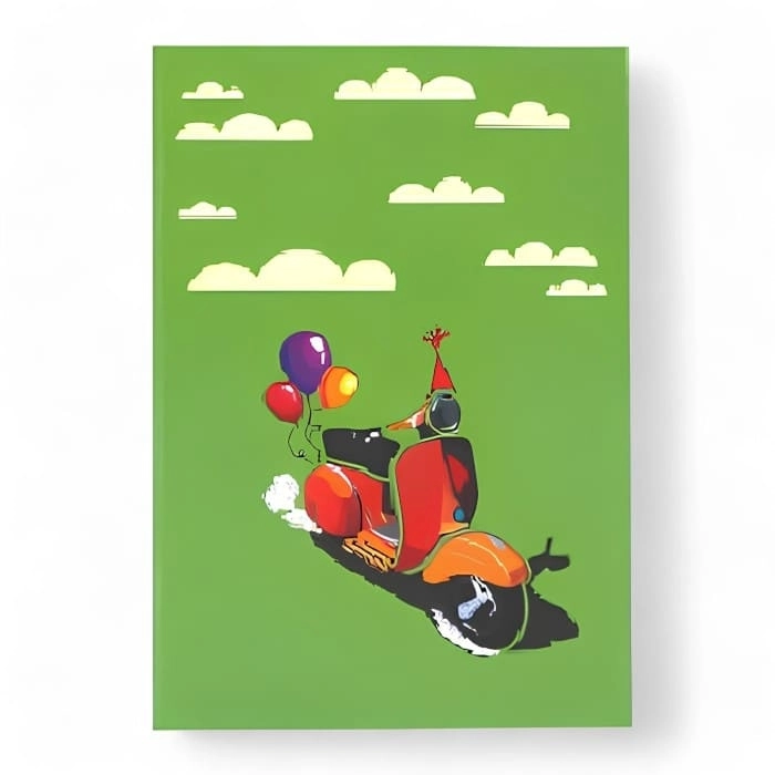 biglietto di auguri - happy vespa - kirigami: 2