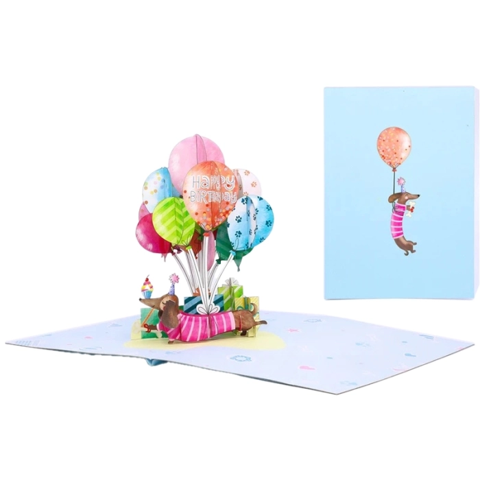 biglietto di auguri - cane - kirigami