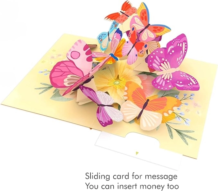 biglietto di auguri - farfalle colorate - kirigami: 2