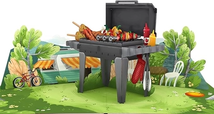 biglietto di auguri - king of the grill - kirigami: 2