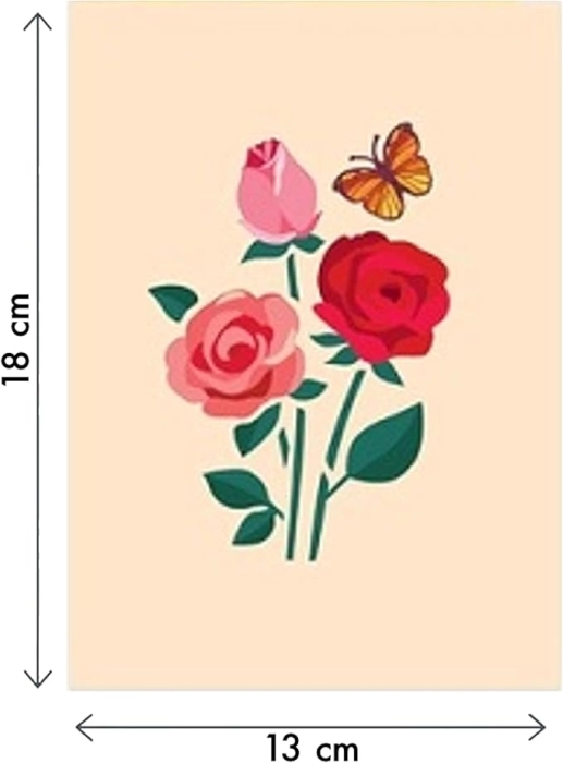 biglietto di auguri - rose - kirigami: 3