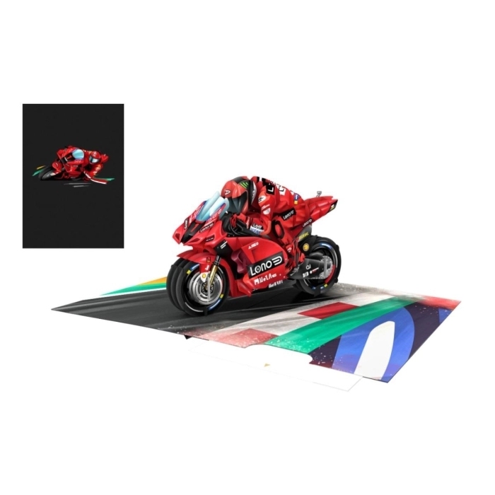 biglietto di auguri - moto - kirigami: 1