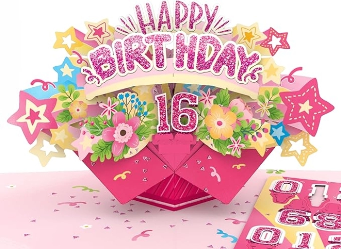 biglietto di auguri - explosion pink - kirigami: 2