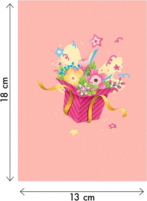 biglietto di auguri - explosion pink - kirigami: 3