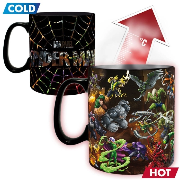 marvel: spiderman - tazza heat change 460ml - spiderman multiverse