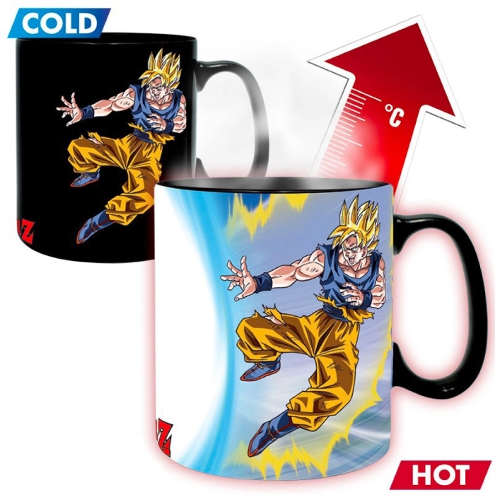 dragon ball - tazza heat change 460ml - goku vs buu: 2