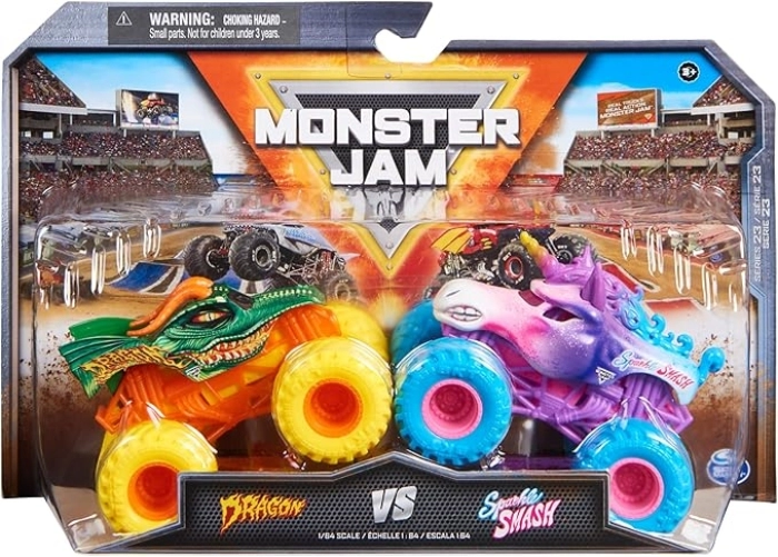 monster jam - monster truck in metallo - pack con 2 modelli