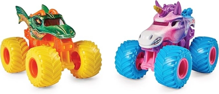 monster jam - monster truck in metallo - pack con 2 modelli