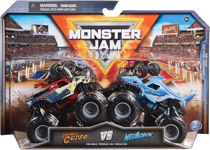 monster jam - monster truck in metallo - pack con 2 modelli