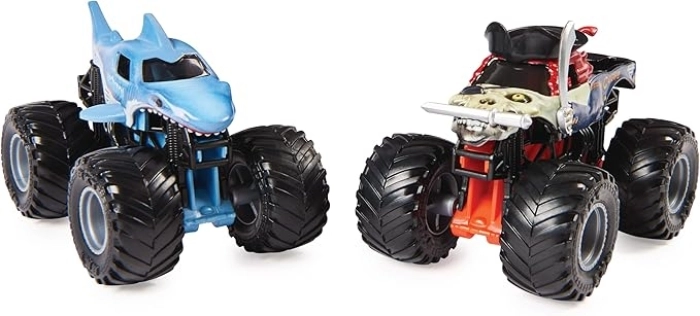 monster jam - monster truck in metallo - pack con 2 modelli