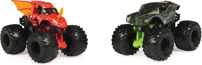 monster jam - monster truck in metallo - pack con 2 modelli