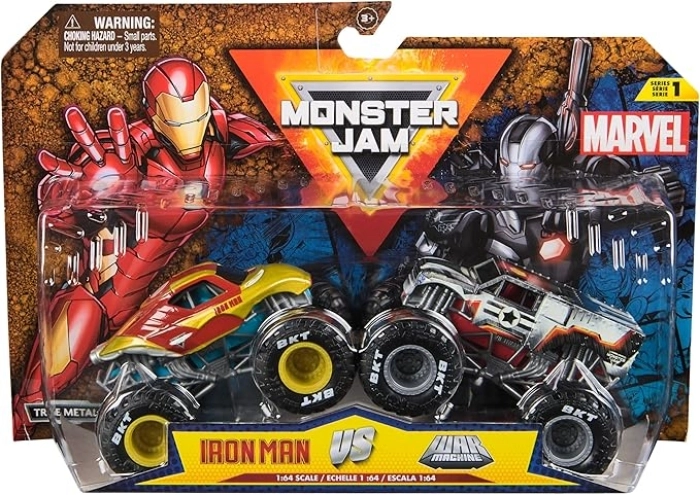 monster jam marvel - monster truck in metallo - pack con 2 modelli: 3