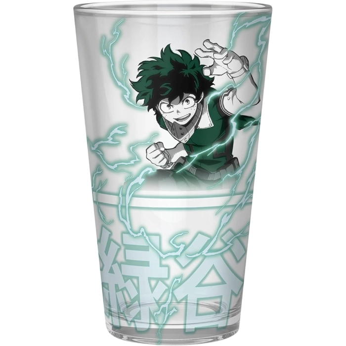 my hero academia - gift set - large glass + pin + notebook heroes