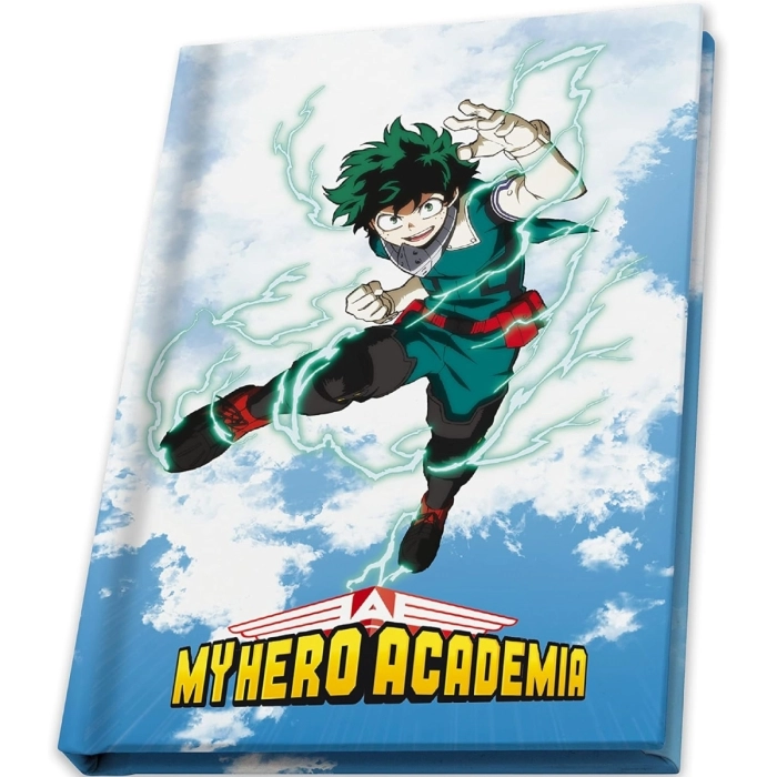 my hero academia - gift set - large glass + pin + notebook heroes
