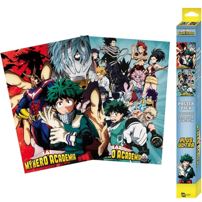 my hero academia - set 2 chibi posters 52x38cm - artworks