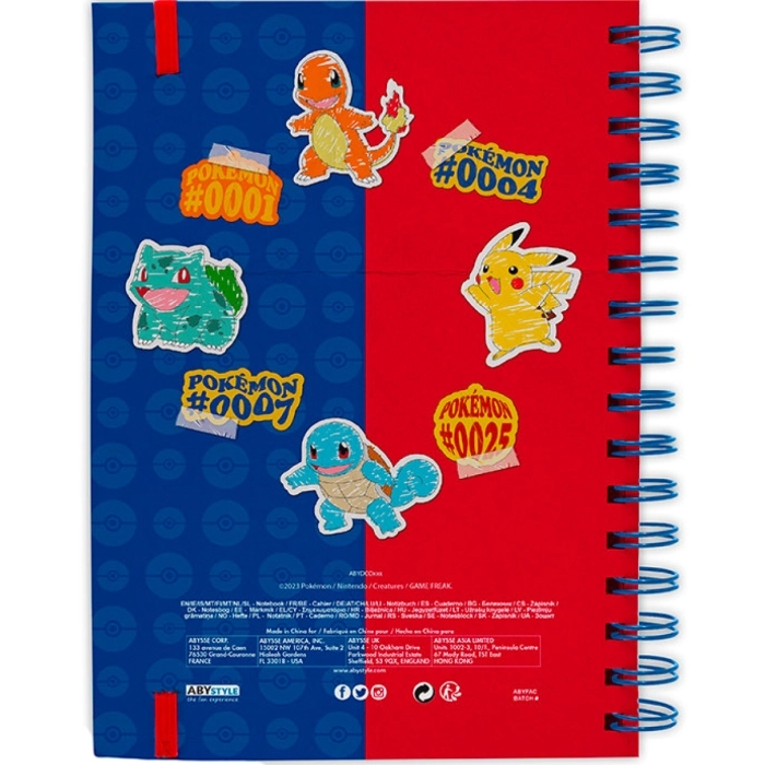pokemon - notebook a5 - blu & red partners