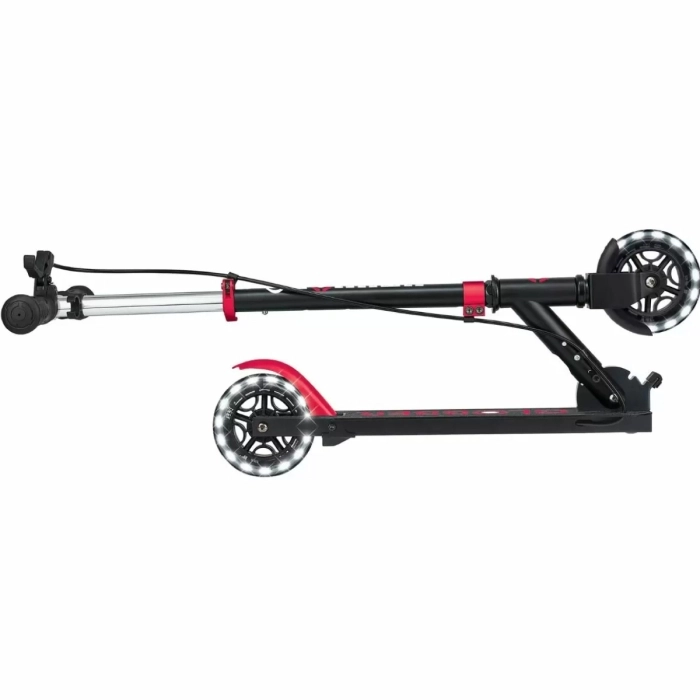 globber - flow foldable junior light - monopattino pieghevole con luci - black red: 3
