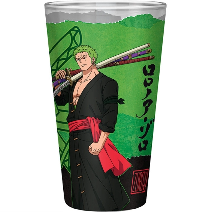 one piece - bicchiere large glass 400ml - zoro