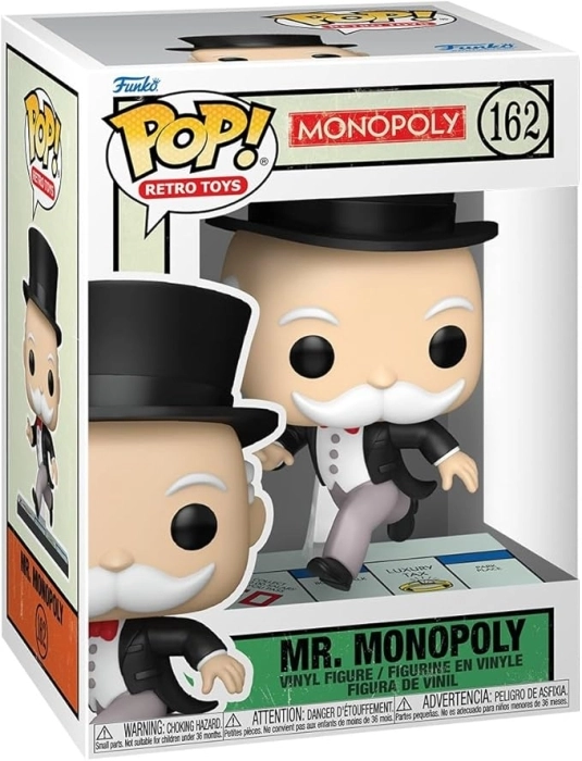 monopoly - mr. monopoly (pass go) 9cm - funko pop! 162