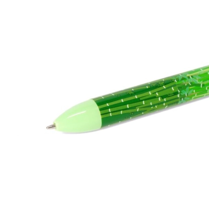 penna a due colori - click&clack - panda verde-nero