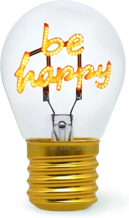 bulb fiction - lampada da tavolo lampadina - be happy: 2