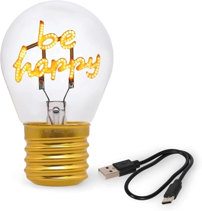 bulb fiction - lampada da tavolo lampadina - be happy: 3