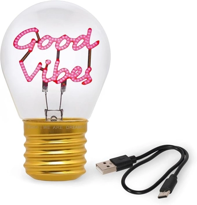 bulb fiction - lampada da tavolo lampadina - good vibes: 3