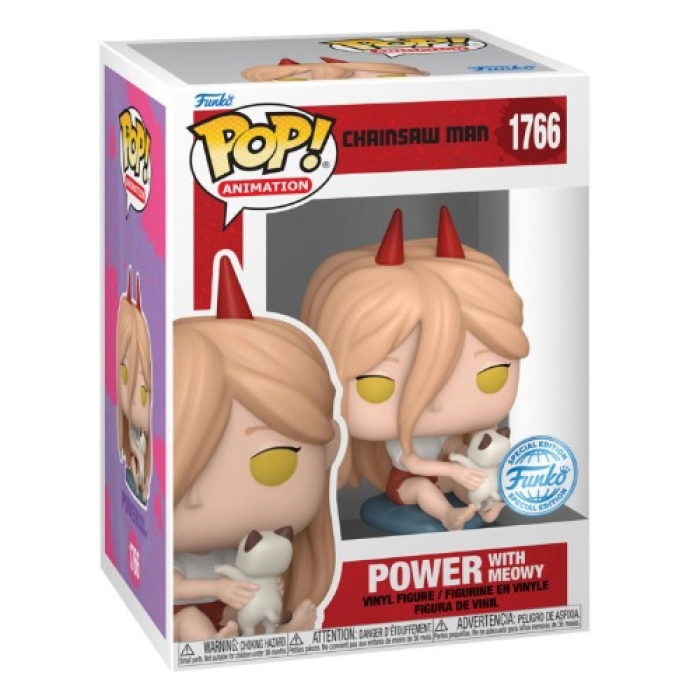 chainsaw man - power with meowy 9cm - funko pop! 1766