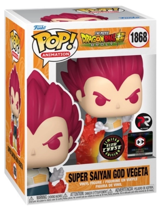 dragon ball super - super saiyan god vegeta 9cm - funko pop 1868