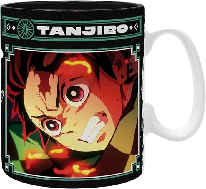 demon slayer - tazza 460ml - tanjiro nero & verde s2