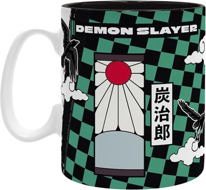 demon slayer - tazza 460ml - tanjiro nero & verde s2
