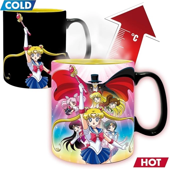 sailor moon - tazza termosensibile 460ml - gruppo: 3