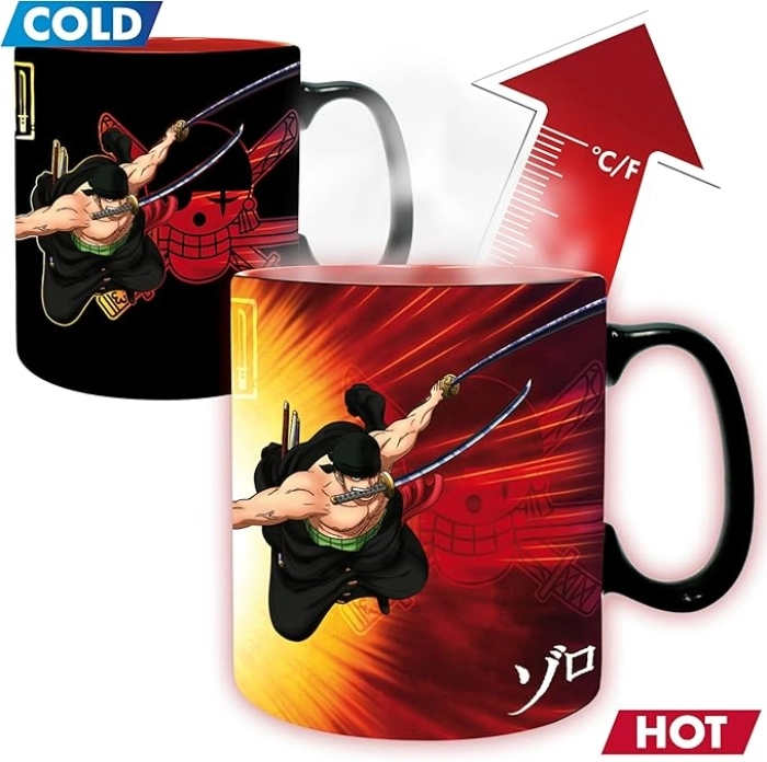 one piece - tazza termosensibile 460ml - zoro & sanji: 2