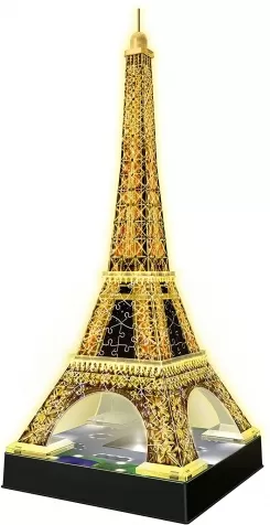 tour eiffel con led - puzzle 3d 216 pezzi