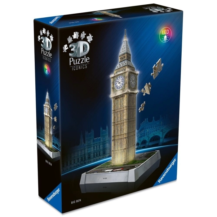 big ben con led - puzzle 3d 216 pezzi