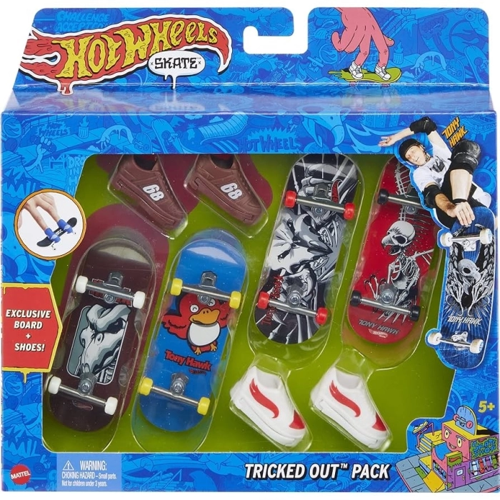 hot wheels skate - confezione 4 skateboard - modello assortito: 3