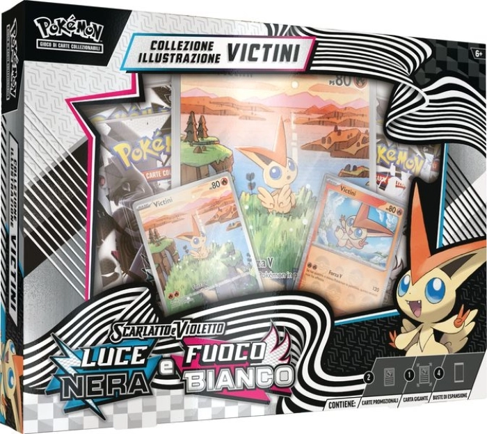pokemon gcc - scarlatto e violetto luce nera e fuoco bianco - collezione illustrazione victini (ita)