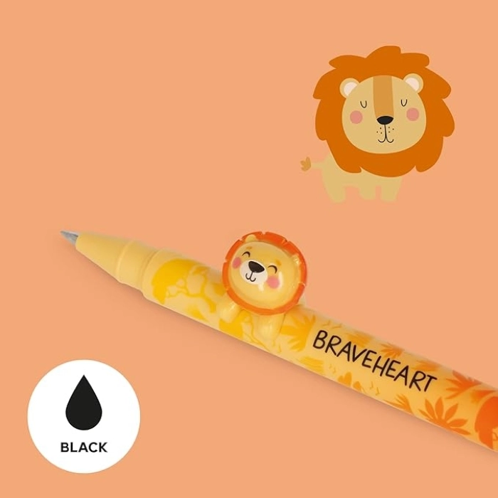 gel pen with animal decoration - lovely friends - lion