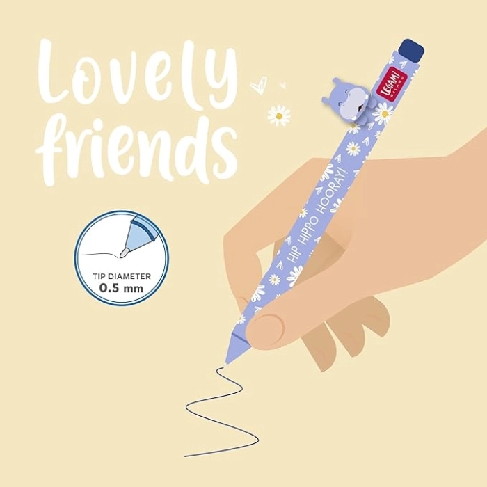 penna gel - lovely friends - hippo