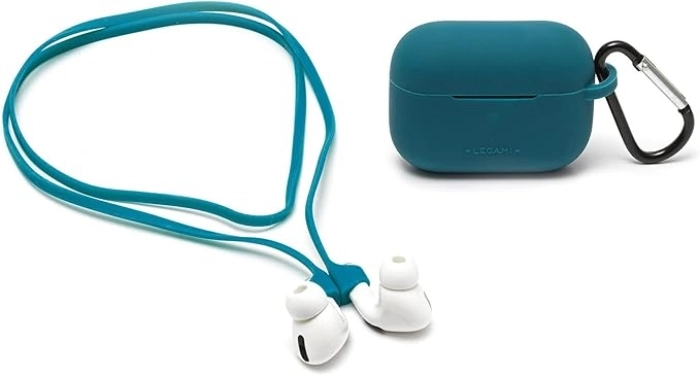 air n go - set custodia e cordino per airpods pro - blu