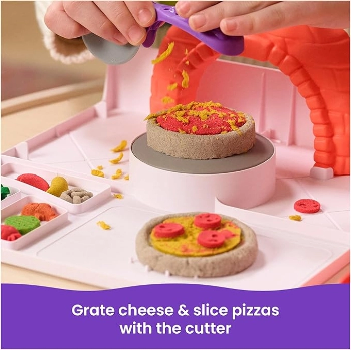 kinetic sand - playset squish pizza - sabbia 450g: 5