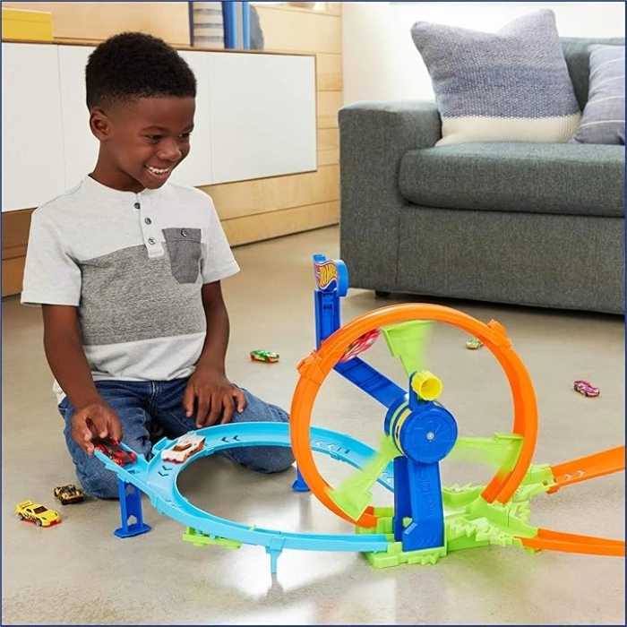 hot wheels - pista loop rotante: 4