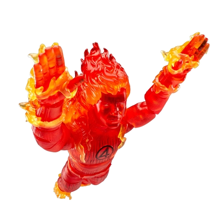 marvel legend series - i fantastici 4 - la torcia umana - action figure 15cm: 3