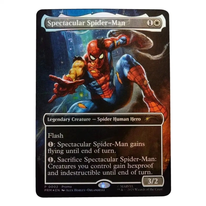 marvel legends series x magic: the gathering - battle damaged spider-man 15cm + 1 magic foil card: 3