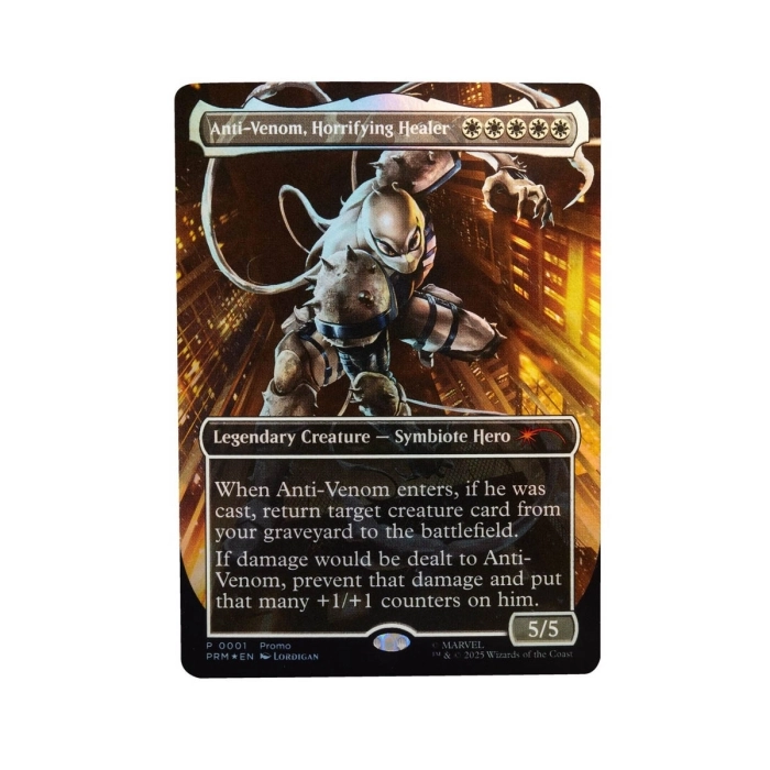 marvel legends series x magic: the gathering - agente anti-venom 15cm + 1 magic foil card: 3
