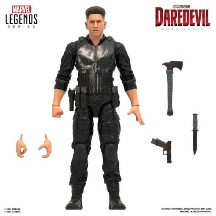 marvel legends series - daredevil: born again - punisher - action figure 15cm