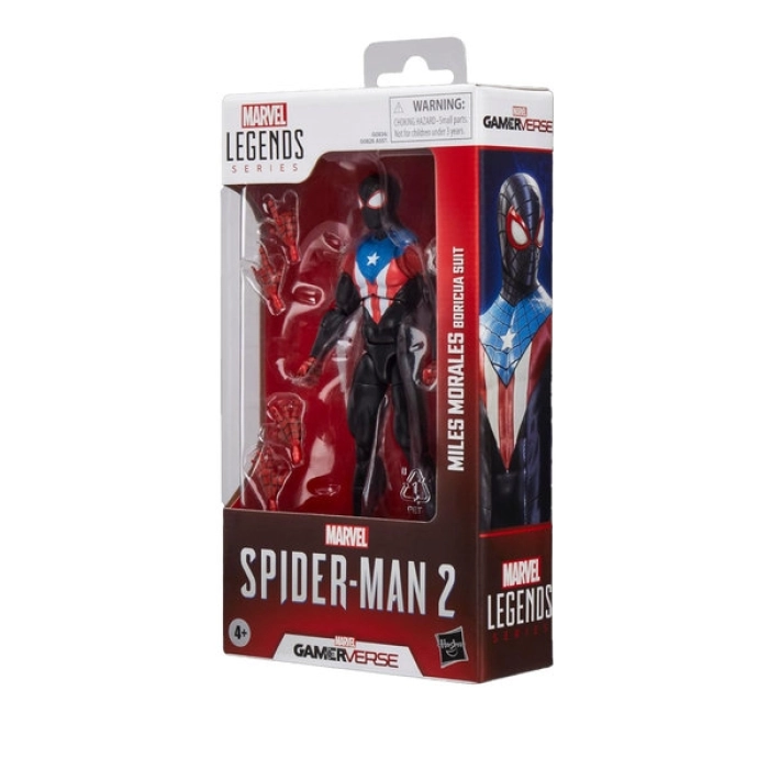 marvel legends series - spider-man 2 - miles morales in tuta boricua - action figure 15cm