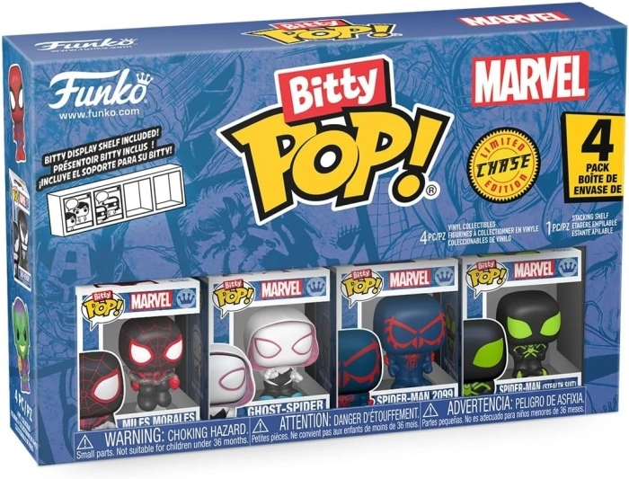 marvel - spider-man 4 pack 3cm  - funko pop bitty