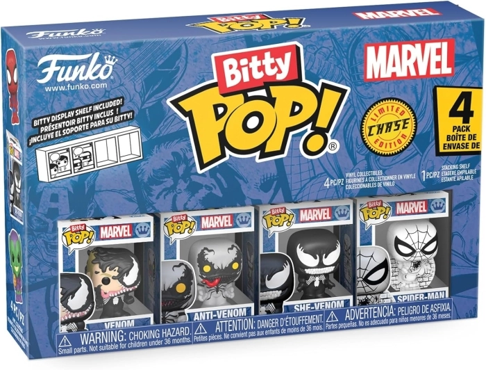 marvel - spider-man 4 pack 3cm  - funko pop bitty
